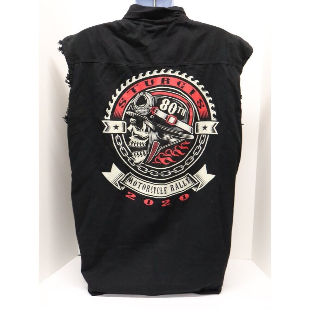 Men's XL 2020 Sturgis Motorcycle Black Hills Rally 80th Anniversary Shirt Vest